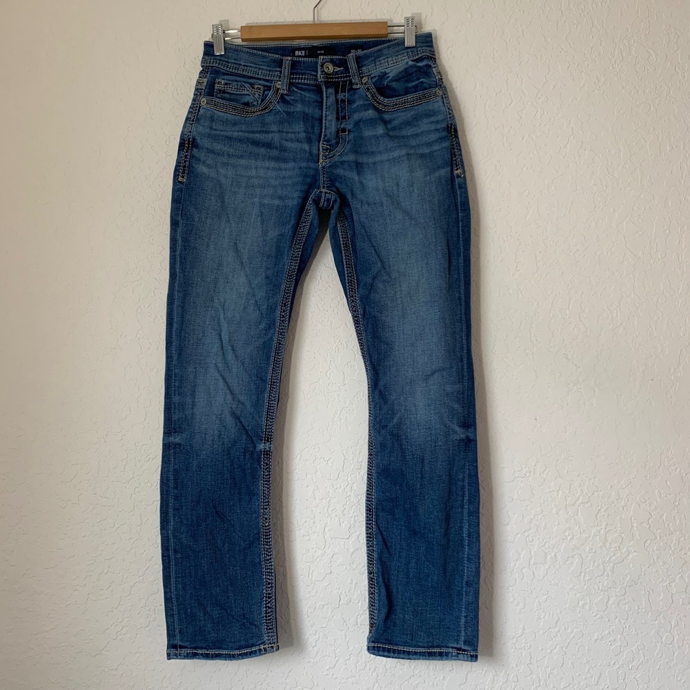 BKE Jeans Alec Straight Men 30x30 (28x29) Heavy Contrast Stitch Denim Casual